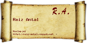 Reiz Antal névjegykártya